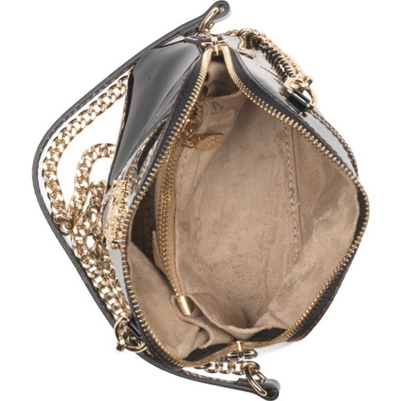 PRATESI Black Made In Italy Patent Leather Dome Shaped Crossbody - Picture 3 of 5